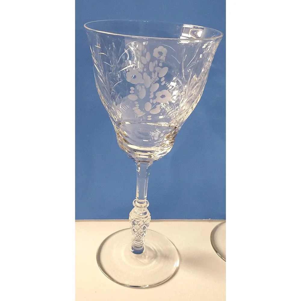 Vintage Rock Sharpe Newgate Crystal Glass‎ Water Goblets 8